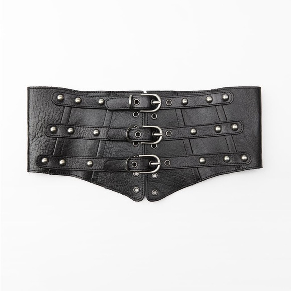 NWT Zara Studded Leather Cummerbund - Picture 7 of 16